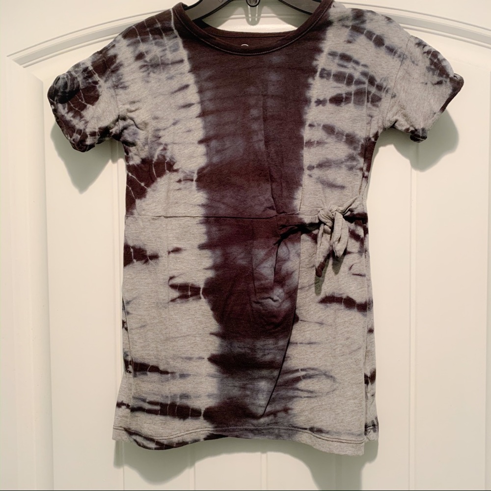 Blue and grey tie dye cotton dress